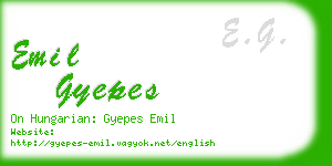 emil gyepes business card